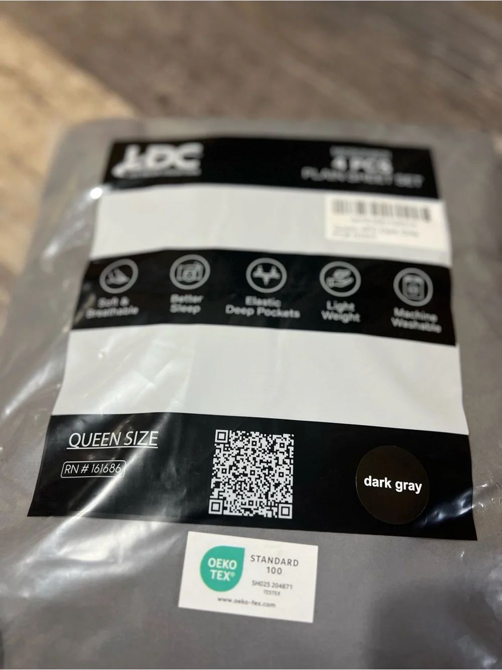 DC Plain Sheet Set in Gray and Black